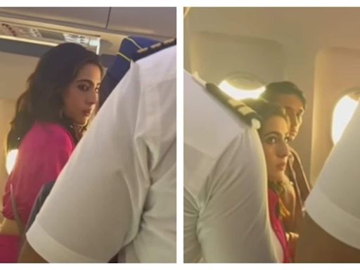 Another promotional gimmick? Sara Ali Khan gets escorted out of plane by 'flight crew', internet says 'kya acting hai'