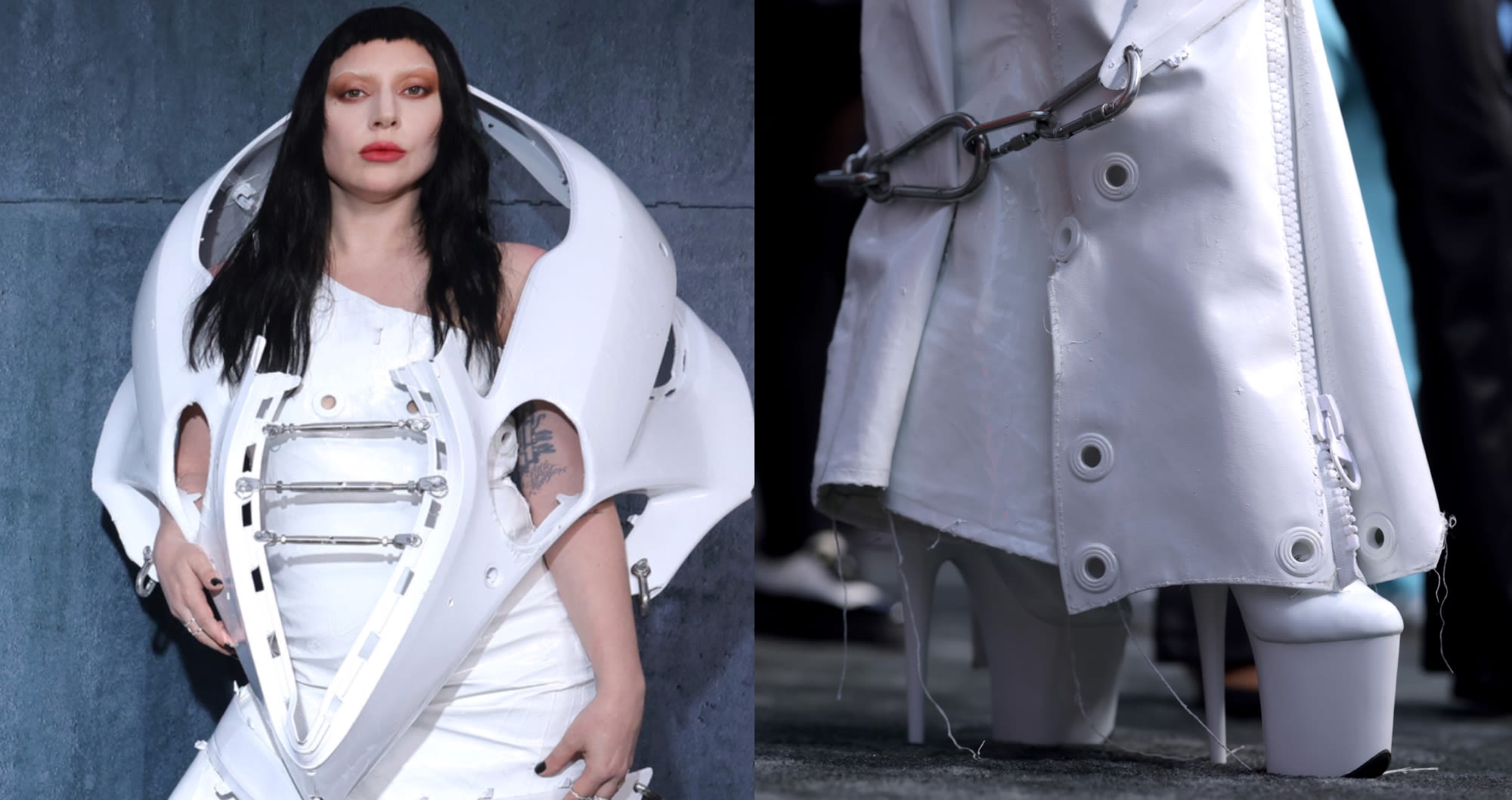 Lady Gaga Turns Heads in Futuristic Outfit and Matching Platform Boots at ‘Gaga Chromatica Ball’ Premiere in Los Angeles