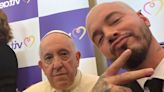 J Balvin Hugs and Poses for Selfie with Pope Francis During Entertainment Summit in the Vatican