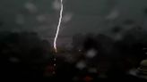 White House: Moment lightning strikes Lafayette Park in Washington DC