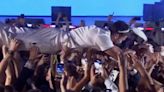 Paris Olympic Games: Antoine Dupont crowd-surfs, team-mate dances on desk as France rugby team enjoy chaotic celebration - Eurosport