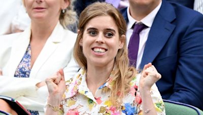 Princess Beatrice Taps Into the Tenniscore Trend in a Wimbledon White Floral Dress