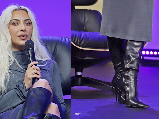 Kim Kardashian Dons Witch-Inspired Footwear in Balenciaga Knee-High Boots at OMR Festival 2024