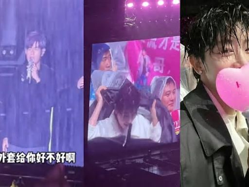 Jay Chou Gives Lucky Fan His S$19K Dior Jacket To Use As A Raincoat During Concert