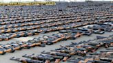 Here's what nearly 10,000 rifles, 200 rocket launchers, and nearly 800,000 rounds of ammunition and other weapons seized by the US government looks like