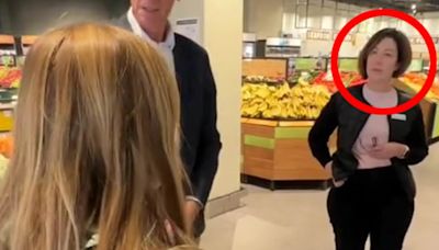 Wild moment a no-nonsense Aussie shopper confronts the Woolworths CEO