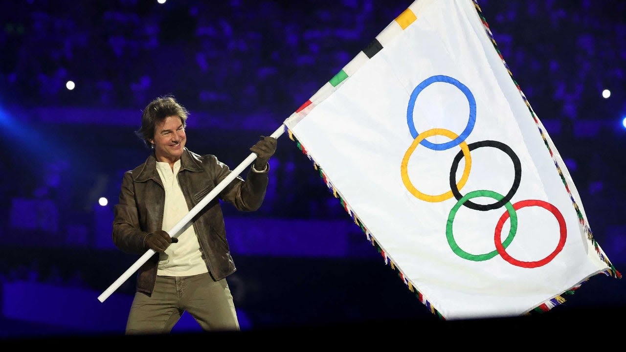 Tom Cruise Closes Out 2024 Paris Olympics by Jumping Off Roof of Stade de France and Skydiving Into LA