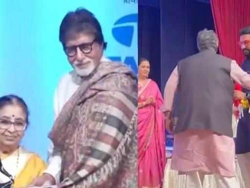 Amitabh Bachchan Gets Awarded, Abhishek Refuses To Sit With Delegates At The Stage, Netizens React