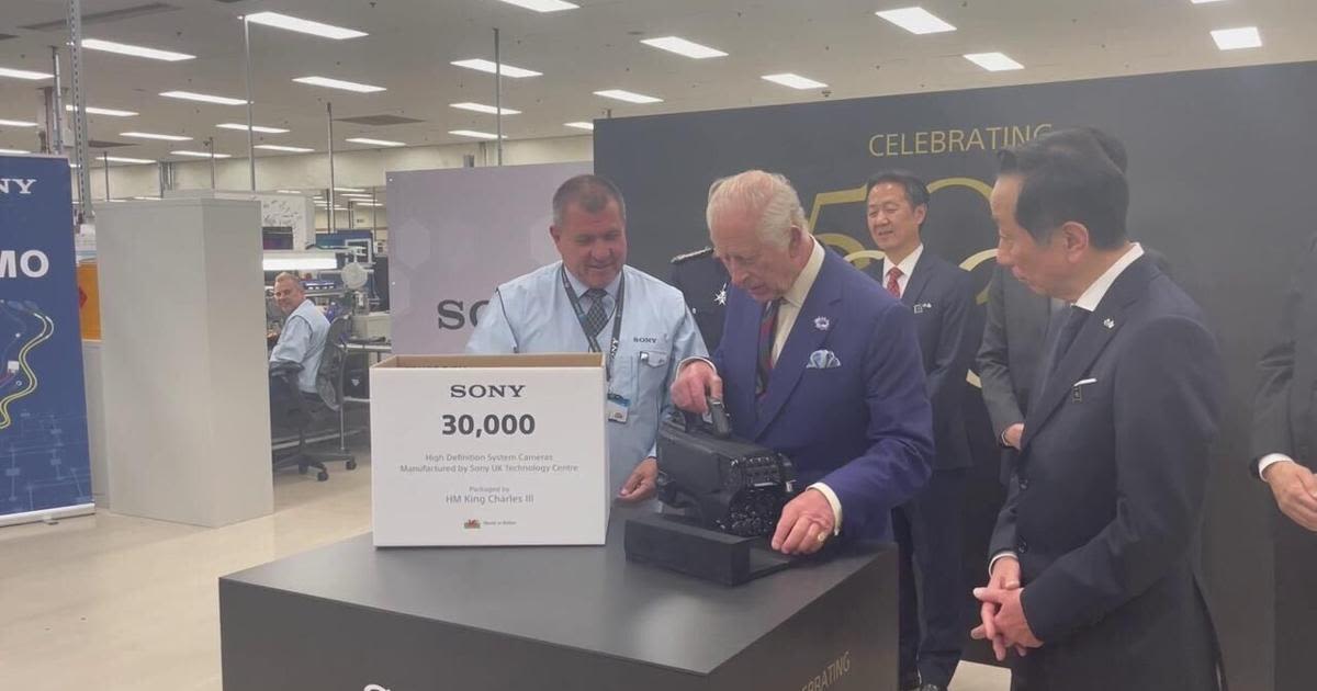 King visits ‘my factory’ to mark 50 years of Sony in Wales