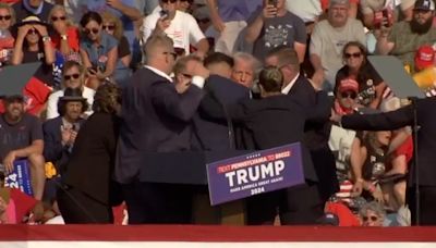 El momento en que disparan mientras Trump daba su discurso en el mitin en Pennsylvania