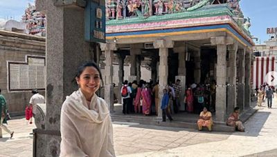 In pics: Sobhita Dhulipala visits Kapaleeshwarar Temple