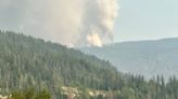 Structure protection crew staging near Sicamous wildfire as a precaution