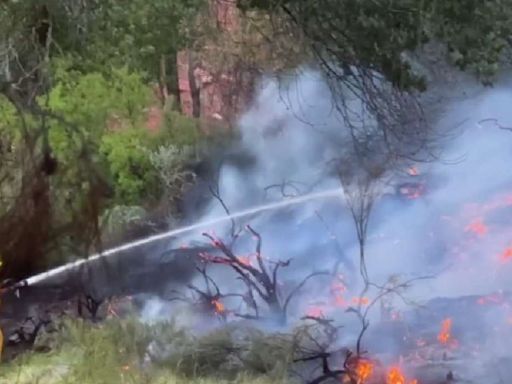 'Definitely human caused': Brush fire flares up at Brooks Nature Park in St. George