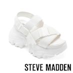 STEVE MADDEN-VOLTZ 休閒繫帶厚底涼拖鞋-白色