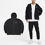 Nike 外套 NSW Windrunner 男款 黑 白 搖粒絨 防潑水 雙向拉鍊 寬鬆 風衣  FB8619-010