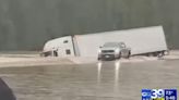 Semi-Truck Drowns In Houston Flooding