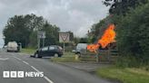 Lincolnshire road closed after vehicle hits gas terminal