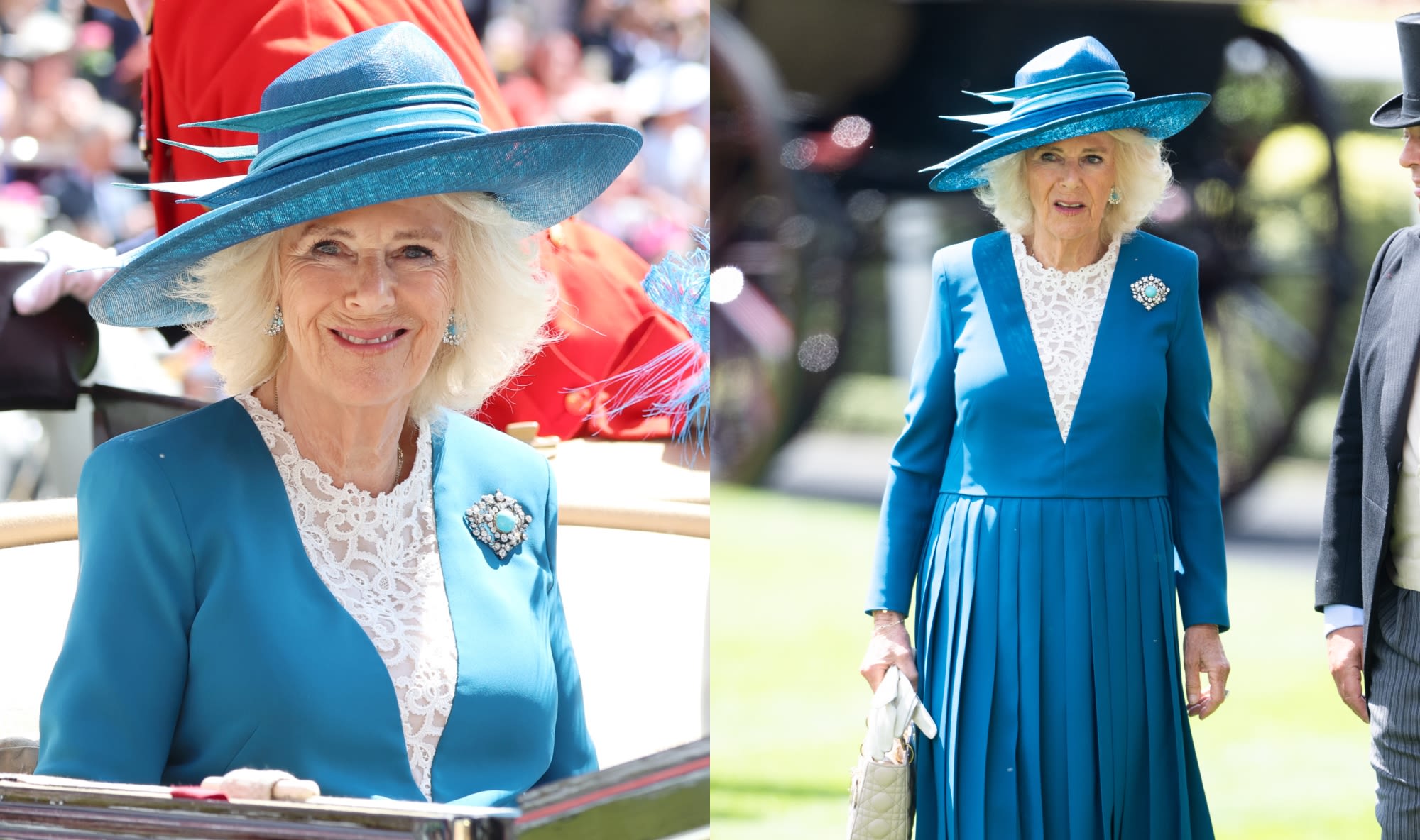 Queen Camilla Favors Shades of Blue and Lace Detailing in Dior Dress for Royal Ascot Day Two, Pays Homage to Queen Elizabeth...