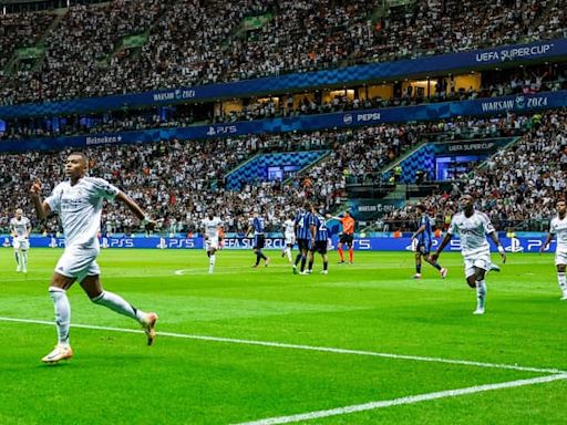 Real Madrid-Atlanta: les images du premier but de Mbappé sous ses nouvelles couleurs