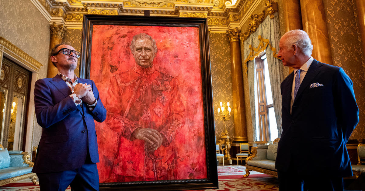 King Charles III's bright red official portrait raises eyebrows