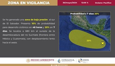 Clima: El SMN vigila nueva zona de baja presión en el Pacífico