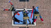 Superhero window washers visit Dauphin County hospital