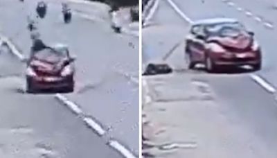 Telangana Hit-&-Run Video: Man Dies After Speeding Car Tosses Him In Air While Crossing Highway In Hyderabad