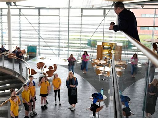 Children's choir rehearsing for King Charles jump for Keir Starmer