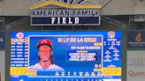 Trolled on the Brewers' scoreboard, this Reds phenom proceeded to hit one out of the stadium