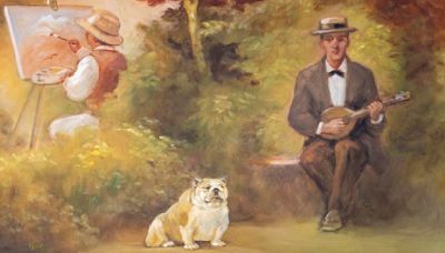 An English bulldog named Babydog makes a surprise appearance in a mural on West Virginia history