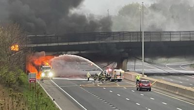 Fuel Tanker Truck Catches Fire, Closes I-95 in Connecticut