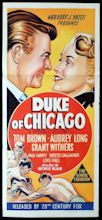 DUKE OF CHICAGO Original Daybill Movie Poster Audrey Long Tom Brown ...