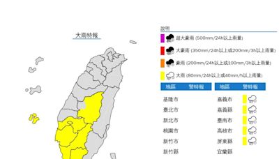 快訊/鋒面轟炸南台灣！「7縣市」發布大雨特報 影響到今天晚上