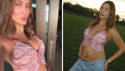 Hailey Bieber revela que escondeu a gravidez por seis meses