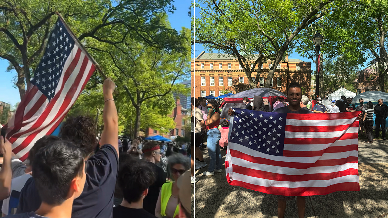 Rutgers students who stood up to anti-Israel protests with USA chant speak out: ‘Fed up with anti-Americanism'