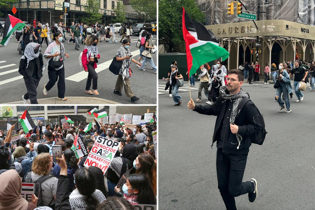 Over 1,000 anti-Israel protesters march toward Met Gala