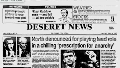 Deseret News archives: Oliver North wrapped up his appearance before Congress