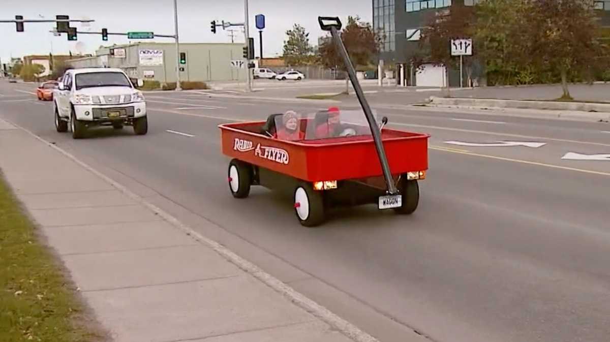 Super-sized red Radio Flyer wagon that you can drive is up for auction