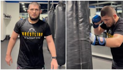 Footage shows former UFC champion Khabib Nurmagomedov training amid comeback rumours