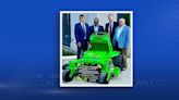 Current Electrical Generator Services donates Mean Green Electric Mower to city of Huntsville