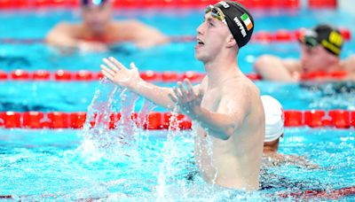 Daniel Wiffen claims stunning gold medal win for Ireland in men’s 800m freestyle