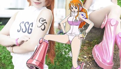 New One Piece Cosplay Recreates Nami's Futuristic Egghead Outfit From Her Space-Age Boots Up