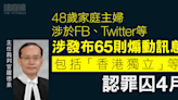 48歲家庭主婦涉FB、Twitter發布65則煽動訊息 包括「香港獨立」等 認罪囚4月