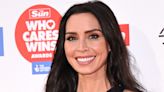 Christine Lampard looks effortlessly stylish in a blue knitted midi dress