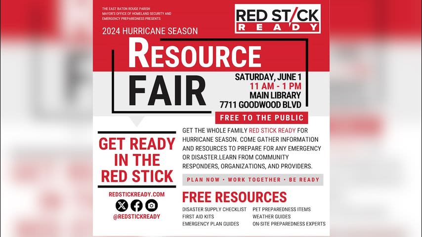 Red Stick Ready hosts hurricane resource fair at Main Library