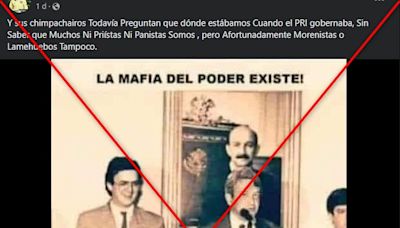 Foto de AMLO frente a un cuadro del expresidente mexicano Carlos Salinas es un montaje