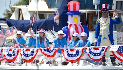 Patriotic Old Glory Parade of boats brings red, white and blue to Newport Harbor