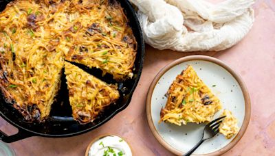 Passover Recipe: Cast-Iron Potato and Caramelized Onion Kugel