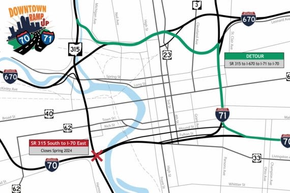 Route 315 to I-70 ramp closure postponed; I-670 closing this weekend