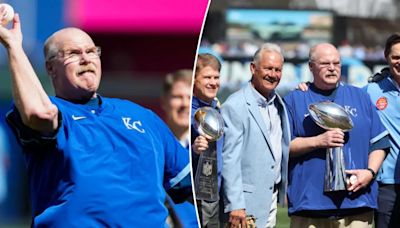 Andy Reid struts with Lombardi Trophy, throws perfect first pitch at Royals Opening Day